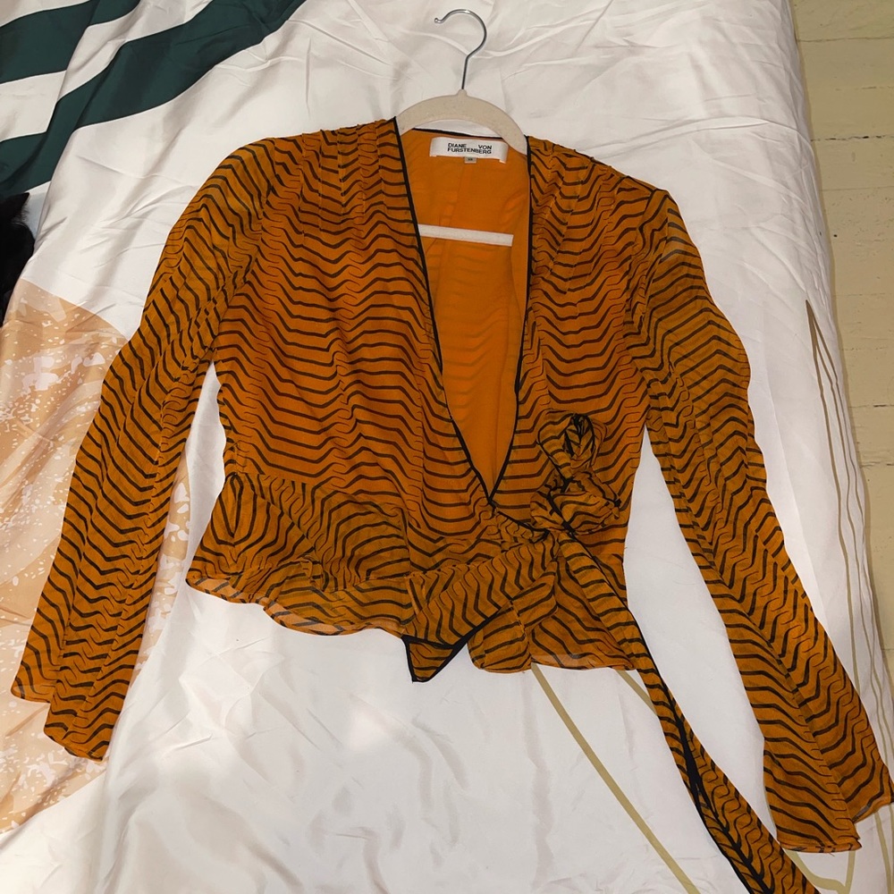 DVF silk chiffon wrap top